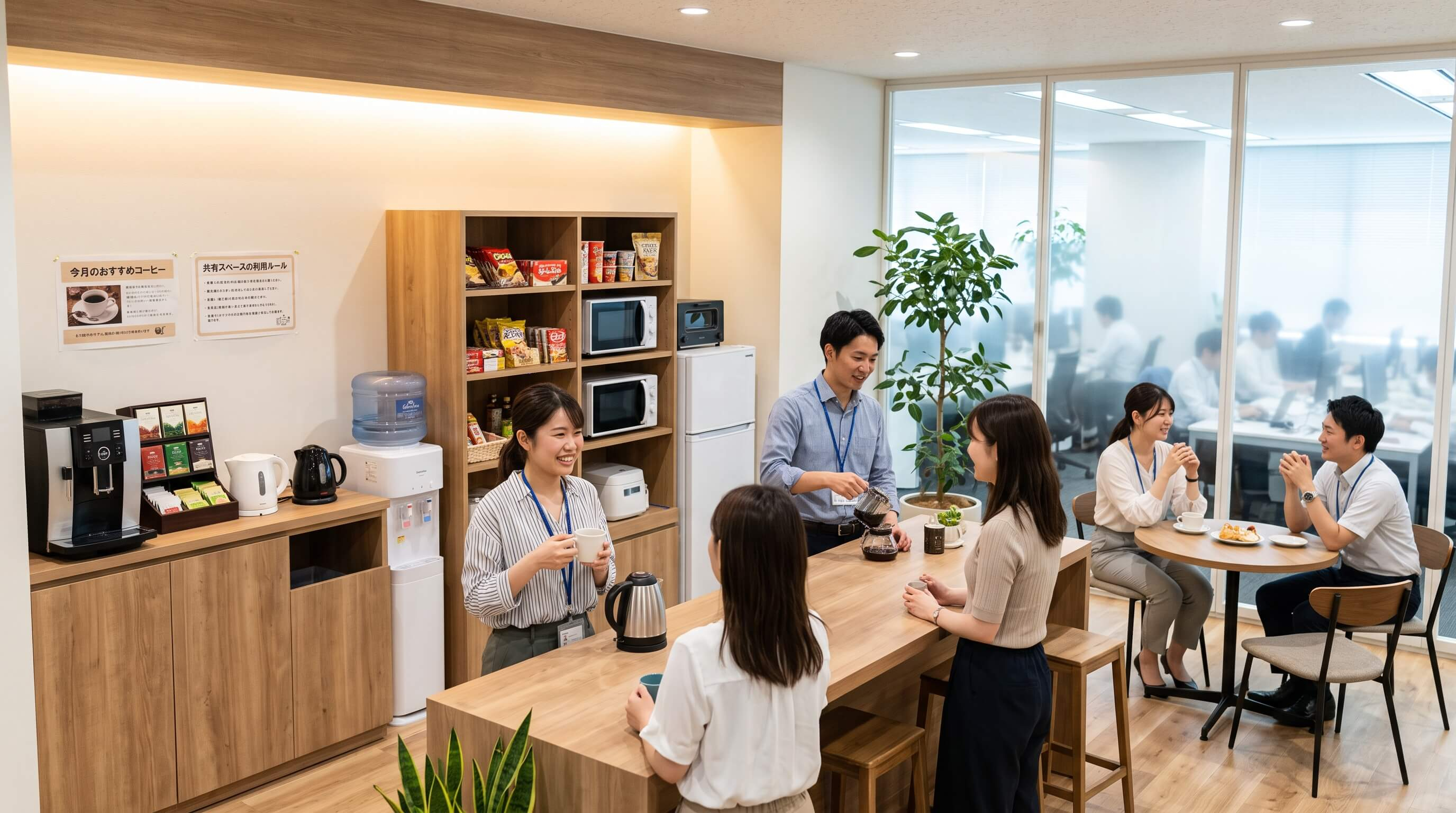 社内のカフェスペースで対話を増やす工夫